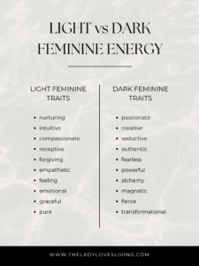 Dark feminine energy vs light feminine energy